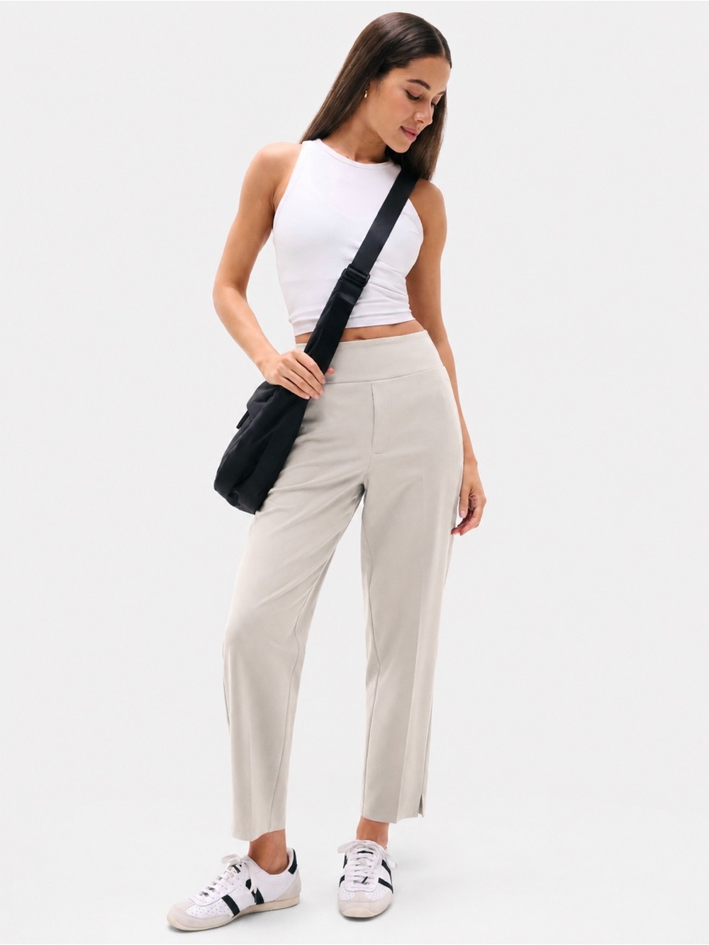 Athleta Light Beige High-Rise Straight Pants - Women